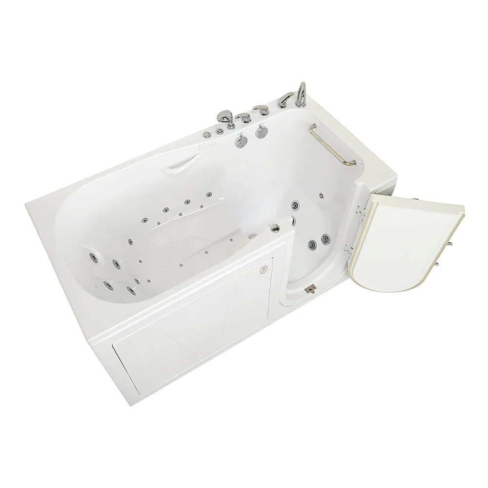 Ella Shak 36"x72" Acrylic Air and Hydro Massage w/ Independent Foot Massage Walk-In Bathtub , Right Outward Swing Door, 2" Dual Drain, Ella 5 Piece Fast Fill Faucet, Heated Seat and Backrest