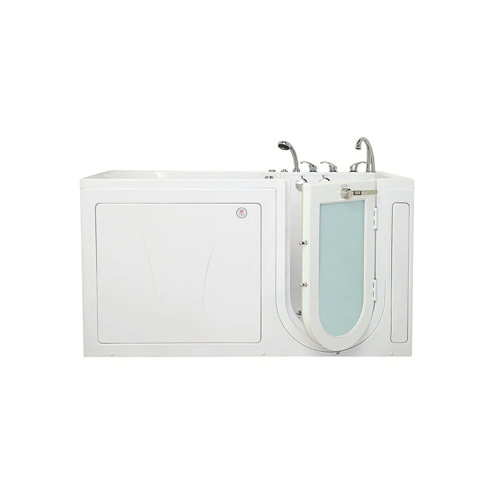 Ella Shak 36"x72" Acrylic Air and Hydro Massage w/ Independent Foot Massage Walk-In Bathtub , Right Outward Swing Door, 2" Dual Drain, Ella 5 Piece Fast Fill Faucet, Heated Seat and Backrest
