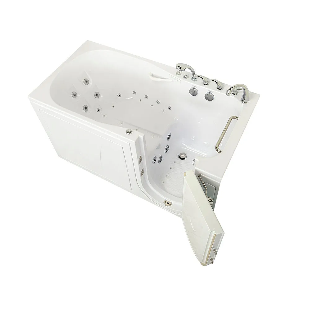 Ella Shak 36"x72" Acrylic Air and Hydro Massage w/ Independent Foot Massage Walk-In Bathtub , Right Outward Swing Door, 2" Dual Drain, Ella 5 Piece Fast Fill Faucet