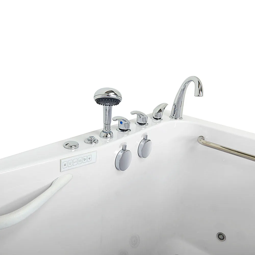 Ella Shak 36"x72" Acrylic Air and Hydro Massage w/ Independent Foot Massage Walk-In Bathtub , Right Outward Swing Door, 2" Dual Drain, Ella 5 Piece Fast Fill Faucet
