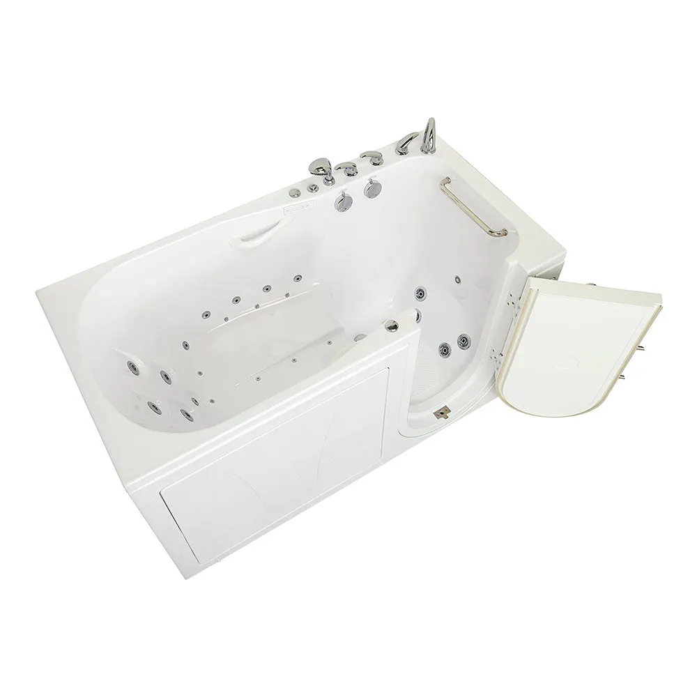 Ella Shak 36"x72" Acrylic Air and Hydro Massage w/ Independent Foot Massage Walk-In Bathtub , Right Outward Swing Door, 2" Dual Drain, Ella 5 Piece Fast Fill Faucet