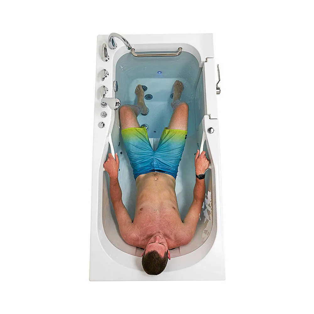 Ella Shak 36"x72" Acrylic Air and Hydro Massage w/ Independent Foot Massage Walk-In Bathtub , Right Outward Swing Door, 2" Dual Drain, Ella 5 Piece Fast Fill Faucet
