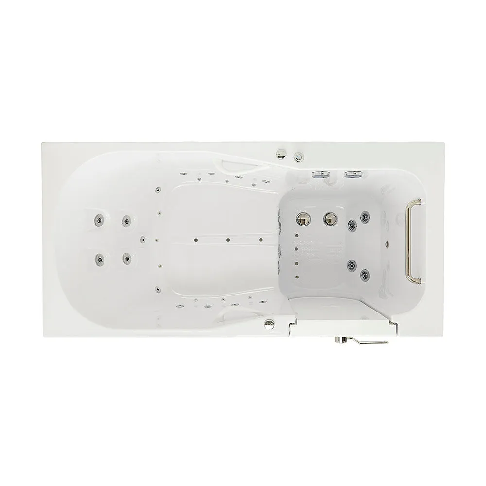 Ella Shak 36"x72" Acrylic Air and Hydro Massage w/ Independent Foot Massage Walk-In Bathtub , Right Outward Swing Door, 2" Dual Drain, Heated Seat and Backrest