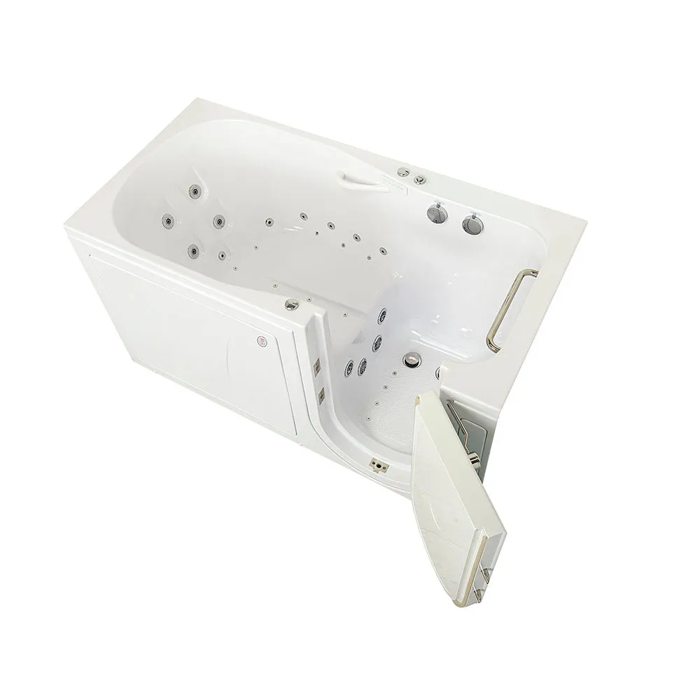 Ella Shak 36"x72" Acrylic Air and Hydro Massage w/ Independent Foot Massage Walk-In Bathtub , Right Outward Swing Door, 2" Dual Drain, Heated Seat and Backrest