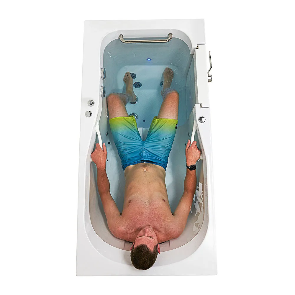 Ella Shak 36"x72" Acrylic Air and Hydro Massage w/ Independent Foot Massage Walk-In Bathtub , Right Outward Swing Door, 2" Dual Drain, Heated Seat and Backrest