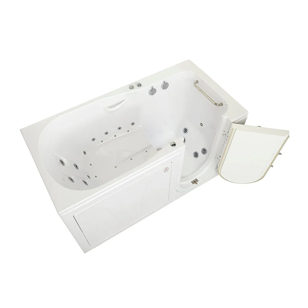 Ella Shak 36"x72" Acrylic Air and Hydro Massage w/ Independent Foot Massage Walk-In Bathtub , Right Outward Swing Door, 2" Dual Drain, Heated Seat and Backrest