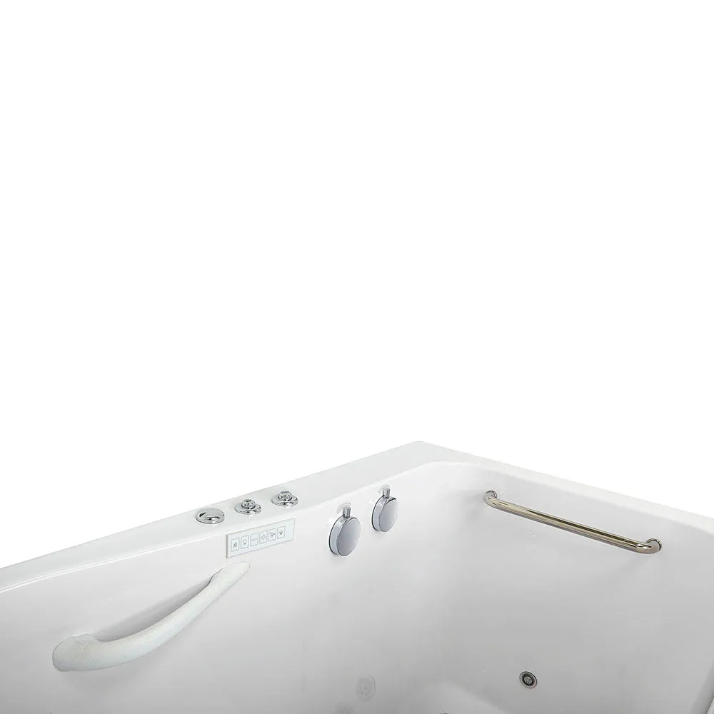 Ella Shak 36"x72" Acrylic Air and Hydro Massage w/ Independent Foot Massage Walk-In Bathtub , Right Outward Swing Door, 2" Dual Drain, Heated Seat and Backrest