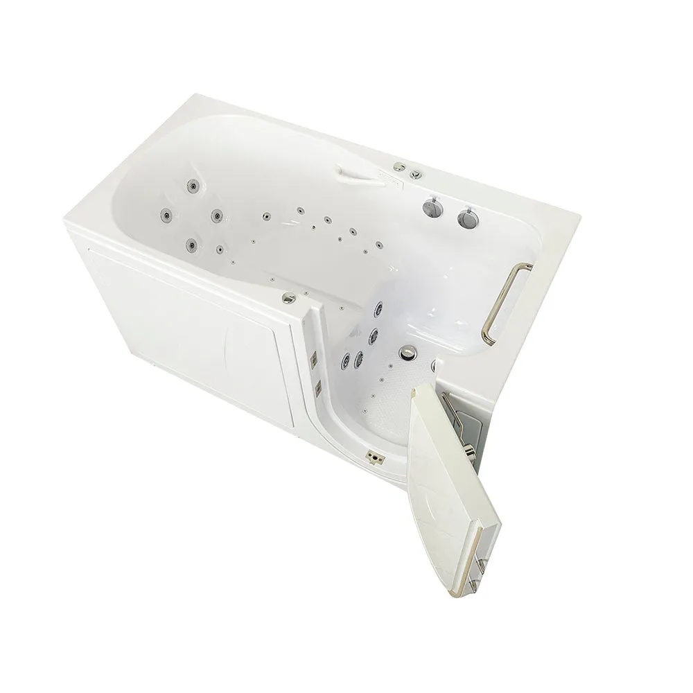 Ella Shak 36"x72" Acrylic Air and Hydro Massage w/ Independent Foot Massage Walk-In Bathtub , Right Outward Swing Door, 2" Dual Drain