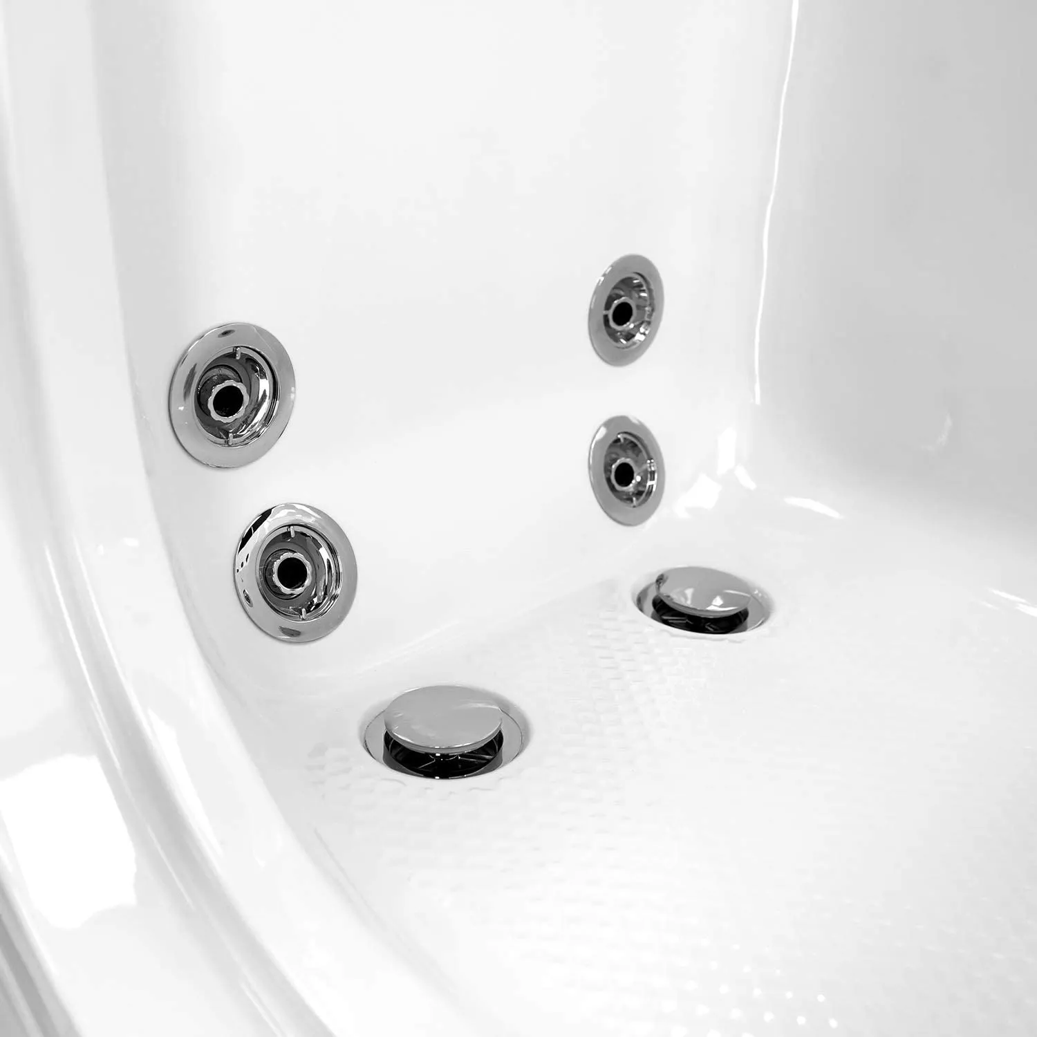 Ella's OA3252H-HB-L Monaco Acrylic Hydro Massage Walk-in Bathtub with Left Outward Swing Door, Fast Fill Faucet Set, 2" Dual Drains, 32" x 52" x 43", White