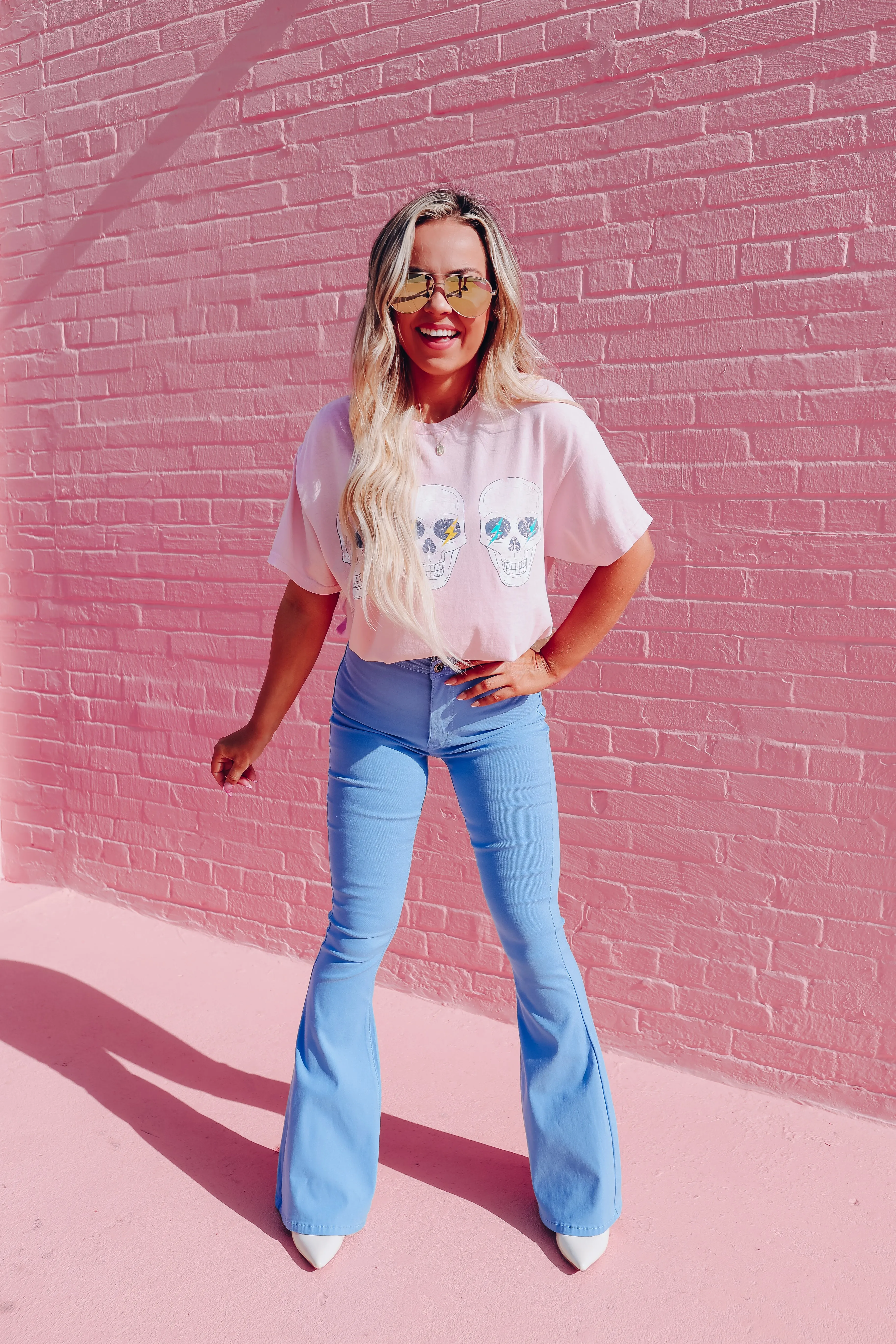 Flamingo Flare Jeans - Baby Blue