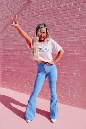 Flamingo Flare Jeans - Baby Blue