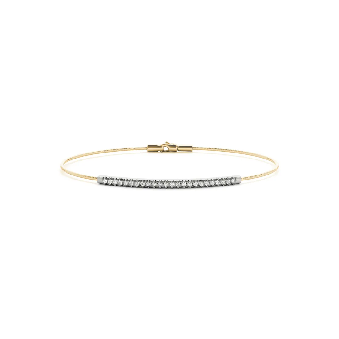 Flexible Thin Wire Pavé Diamond Band