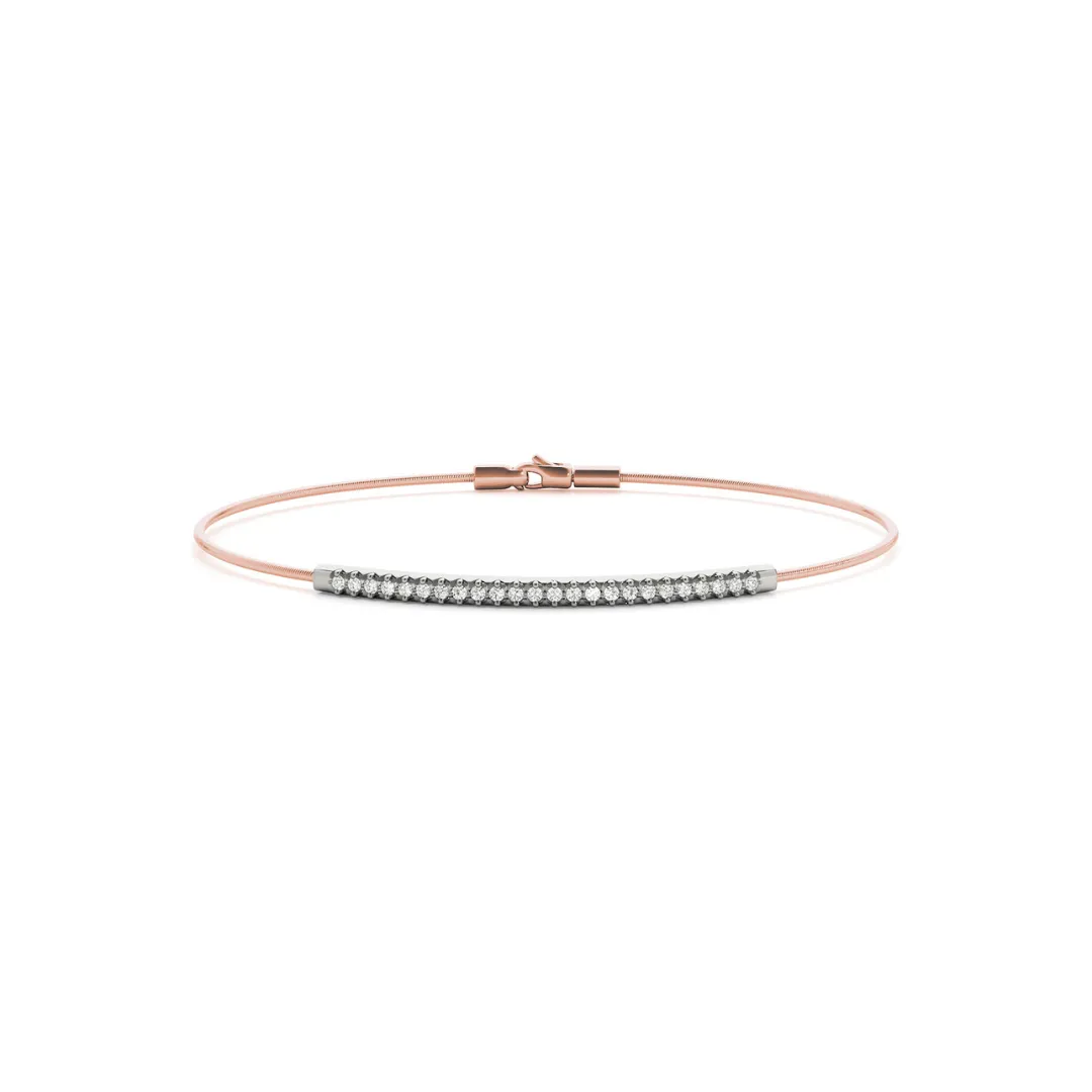 Flexible Thin Wire Pavé Diamond Band