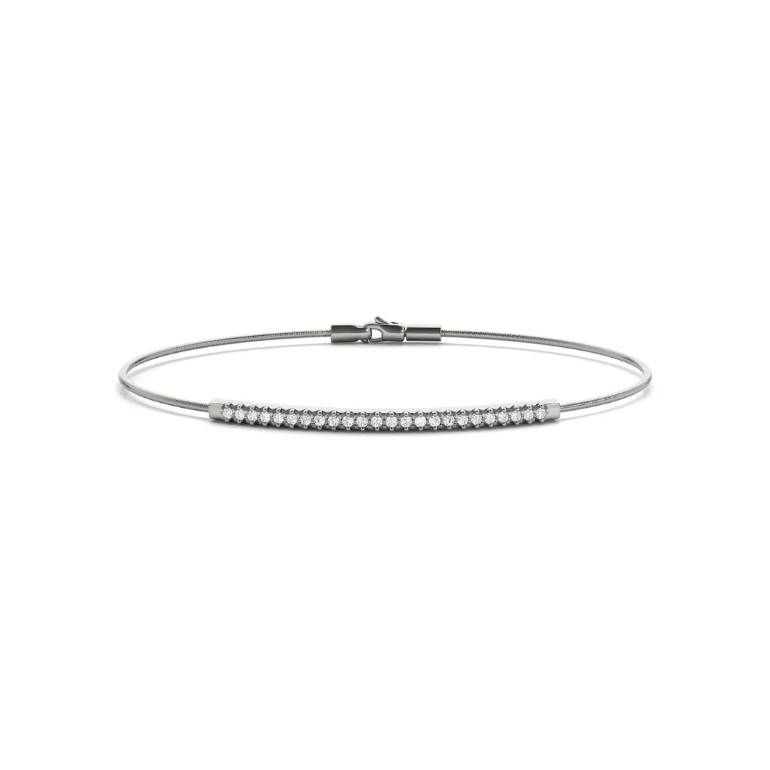 Flexible Thin Wire Pavé Diamond Band
