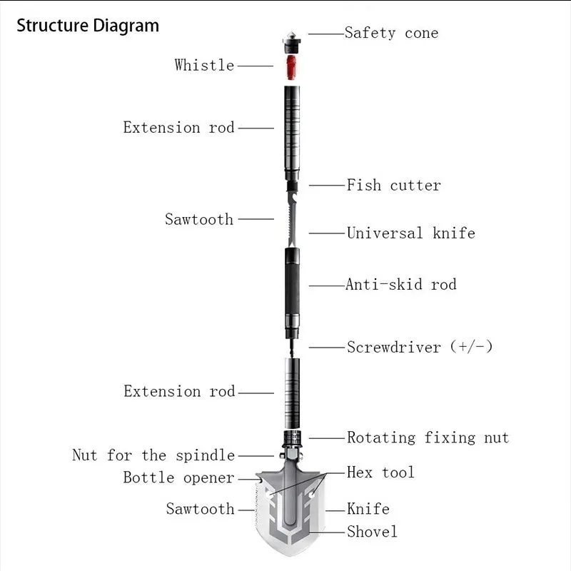 Folding Military Survival Shovel
