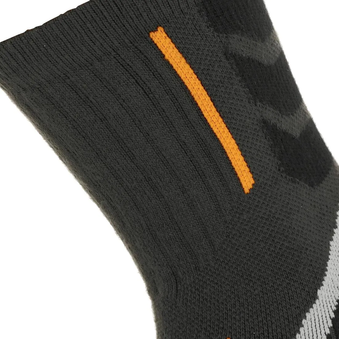 Forclaz 100 adult high top hiking socks 2 pairs - black/orange