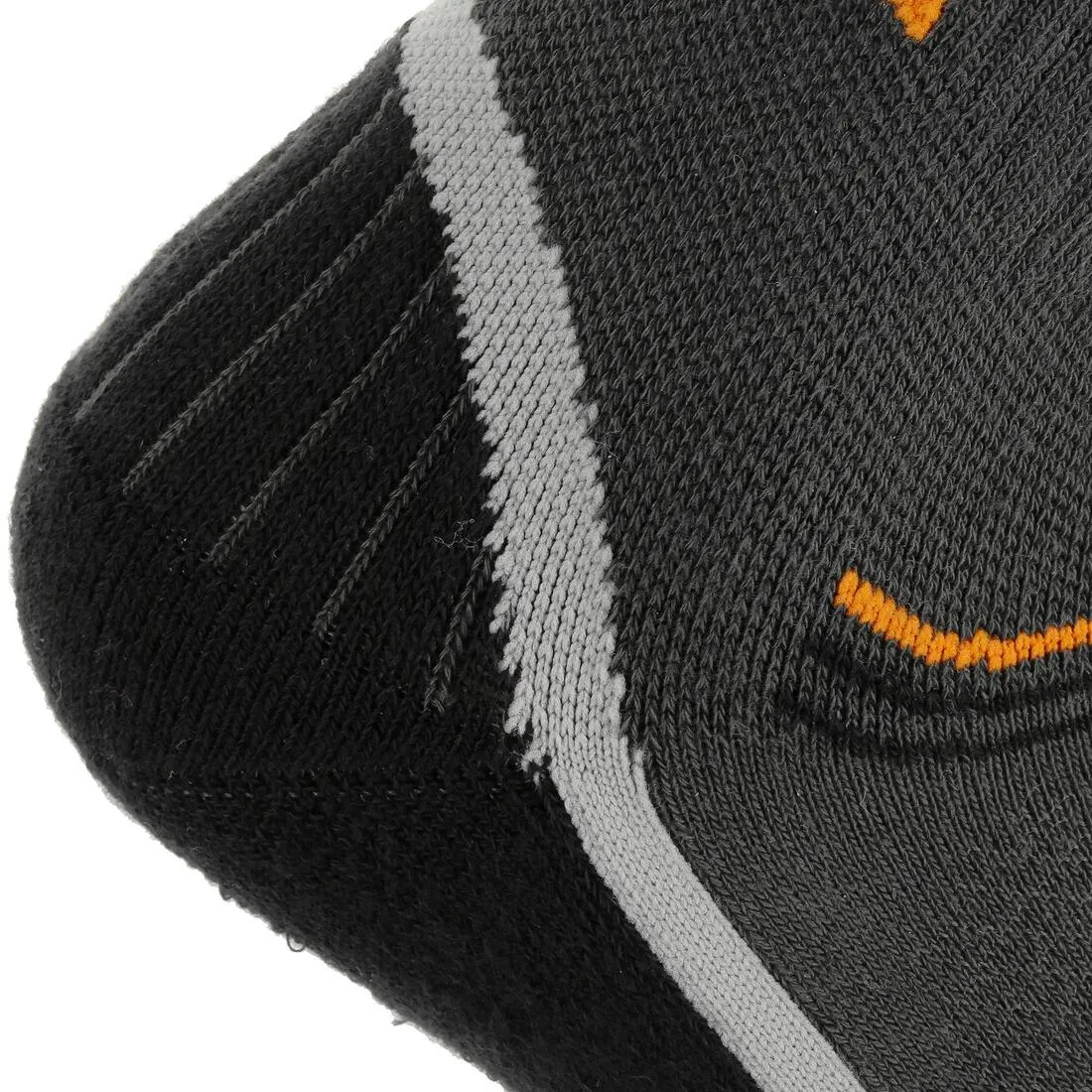 Forclaz 100 adult high top hiking socks 2 pairs - black/orange