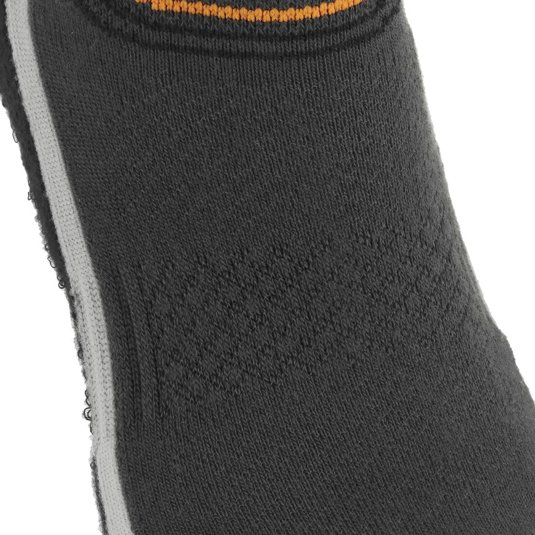Forclaz 100 adult high top hiking socks 2 pairs - black/orange
