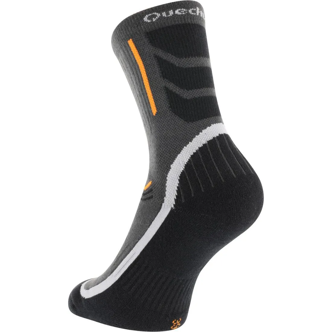 Forclaz 100 adult high top hiking socks 2 pairs - black/orange