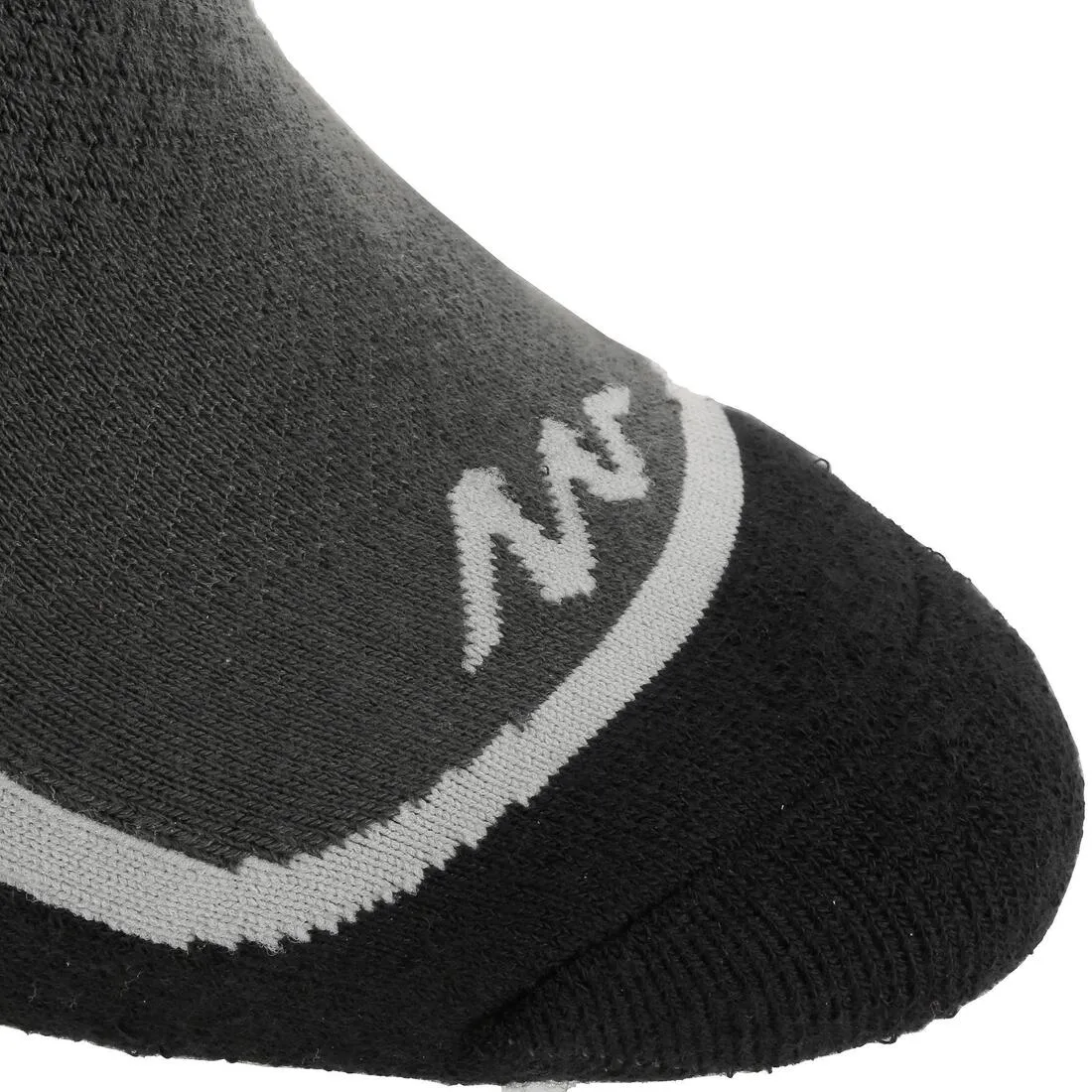 Forclaz 100 adult high top hiking socks 2 pairs - black/orange