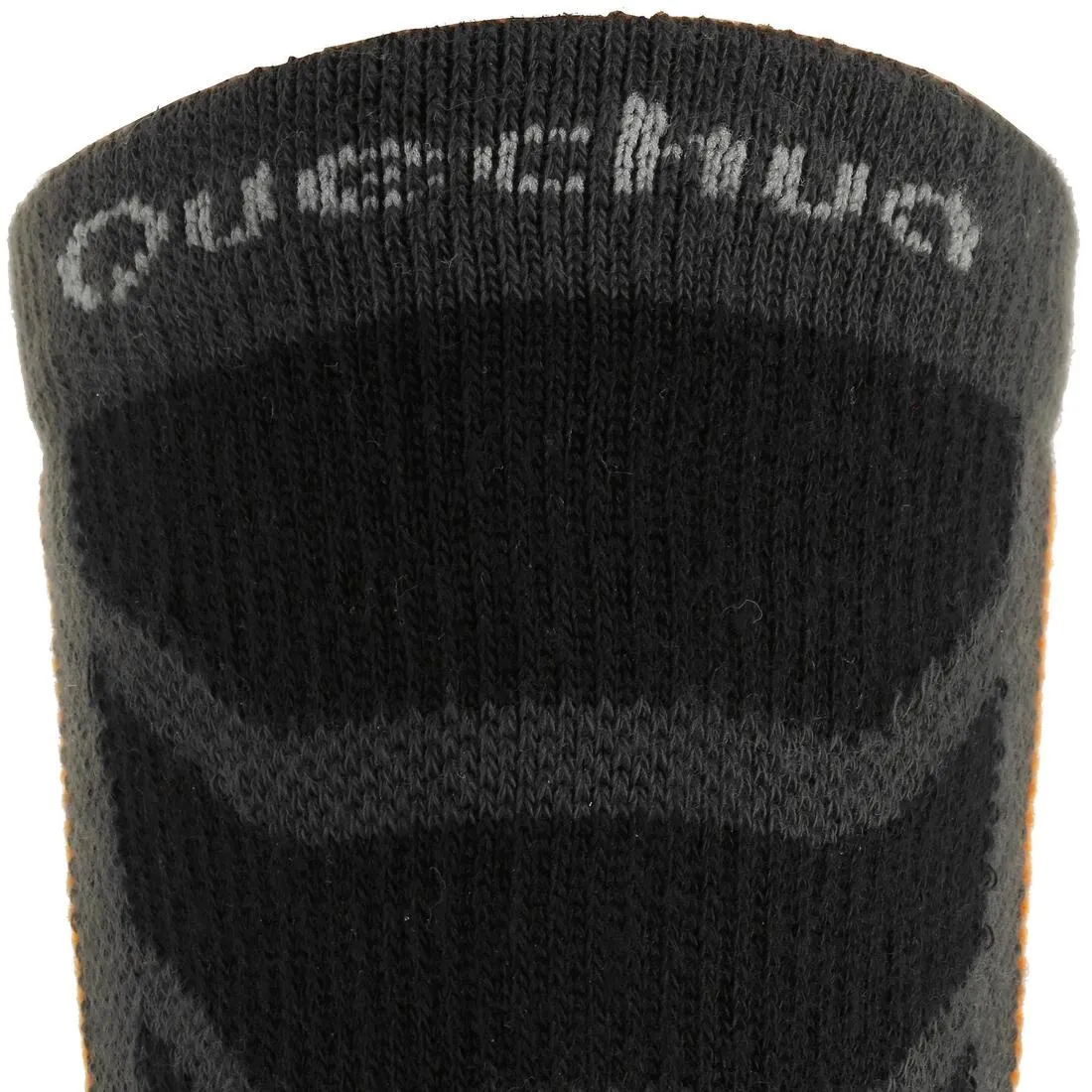 Forclaz 100 adult high top hiking socks 2 pairs - black/orange