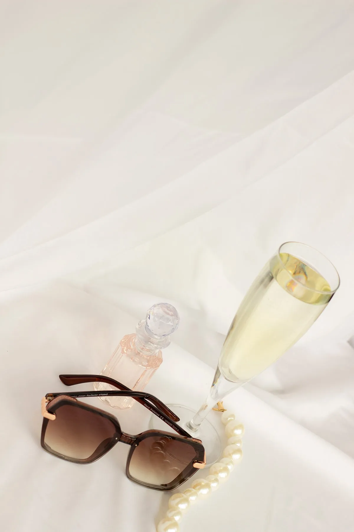 Front Lens Glitter Detail Hexagonal Sunglasses