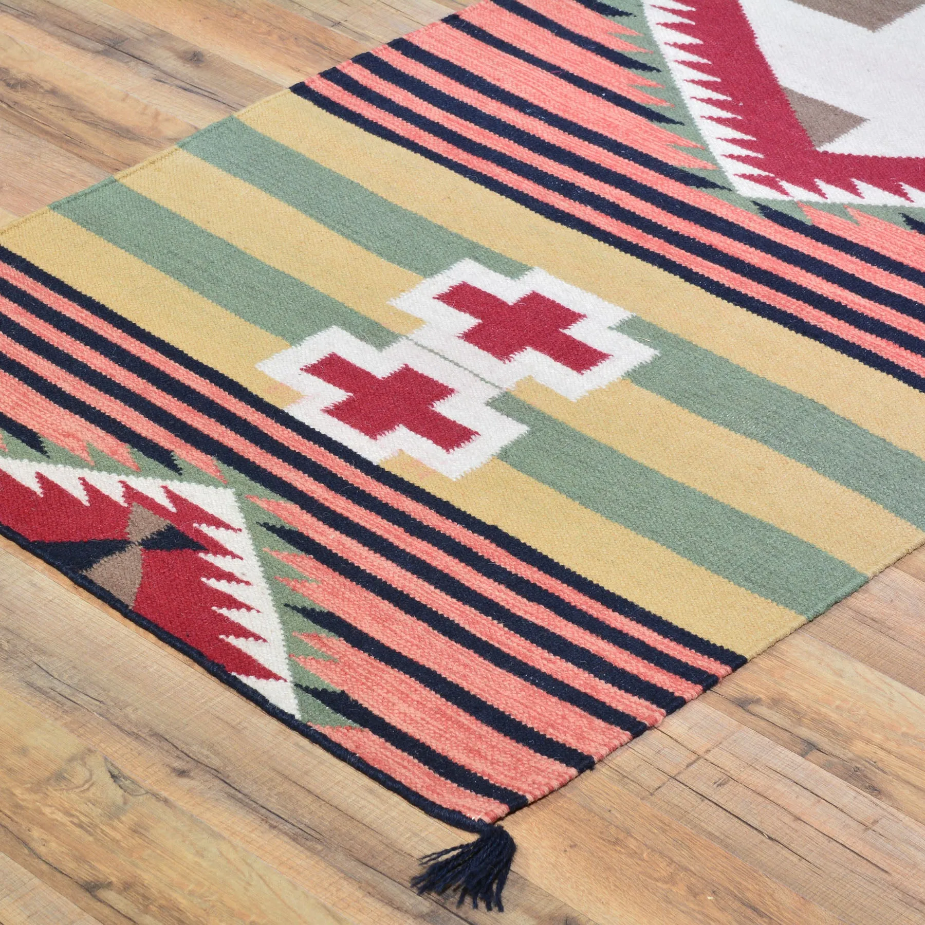 Hand-Woven Southwestern Design Handmade Kilim 100% Wool (Size 2.7 X 11.4) Brral-5076