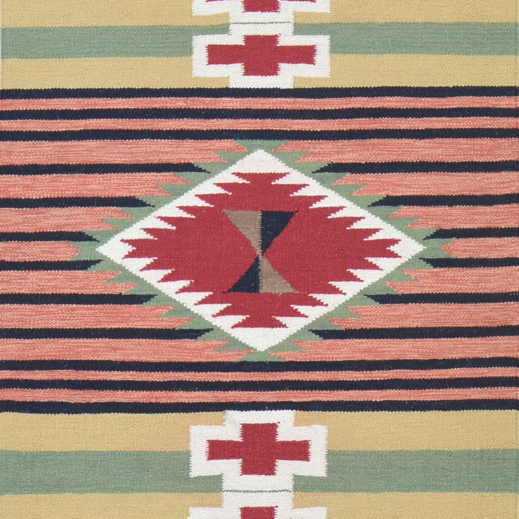 Hand-Woven Southwestern Design Handmade Kilim 100% Wool (Size 2.7 X 11.4) Brral-5076