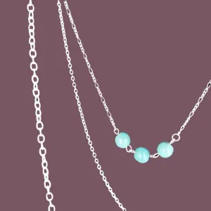 Handmade All Occasion Three-Layer Necklace with Turquoise Howlite Beads