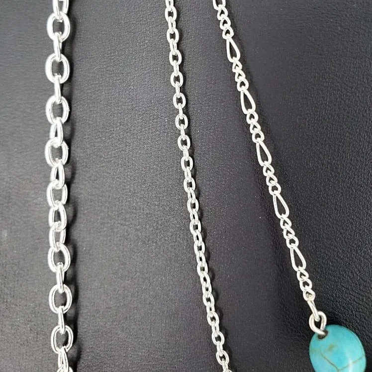 Handmade All Occasion Three-Layer Necklace with Turquoise Howlite Beads