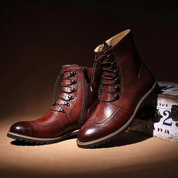 High Ankle Lace-Up Men Boots