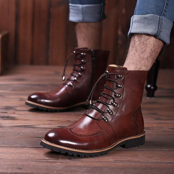 High Ankle Lace-Up Men Boots