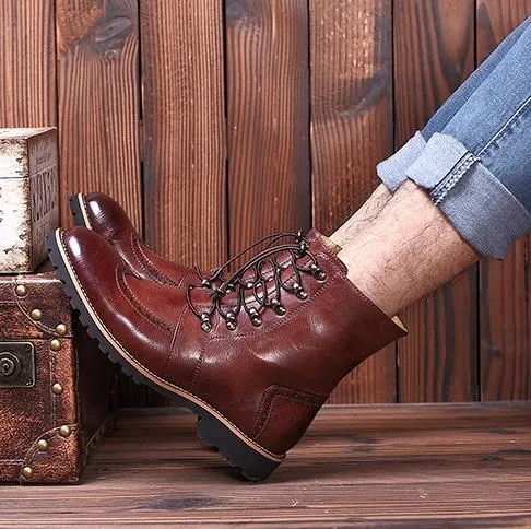 High Ankle Lace-Up Men Boots