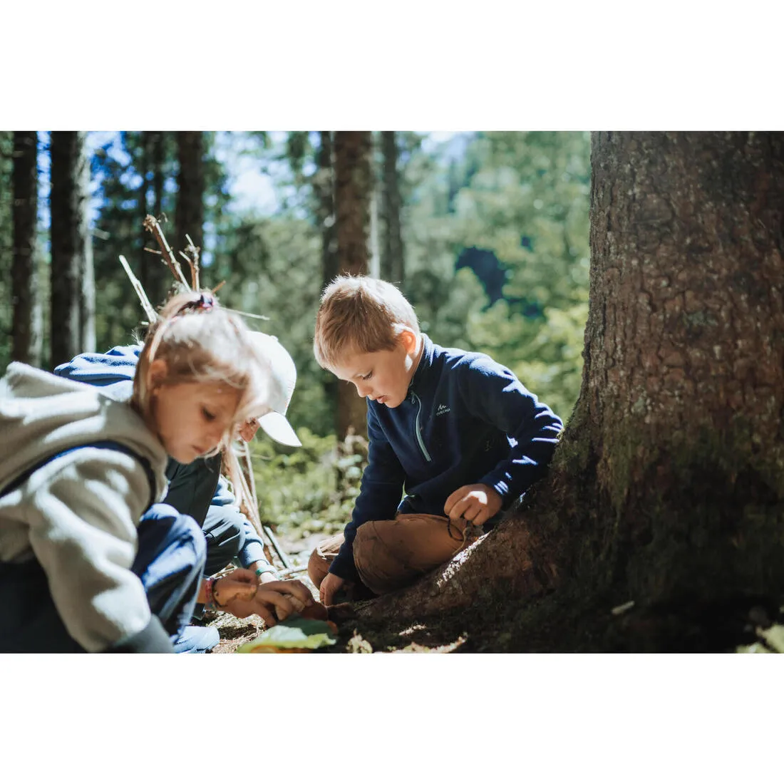 Hiking fleece - MH100 - Green - children 2-6 years