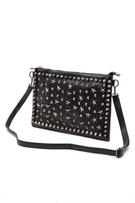 I love Rock'n'Roll Star Studded Swing Bag
