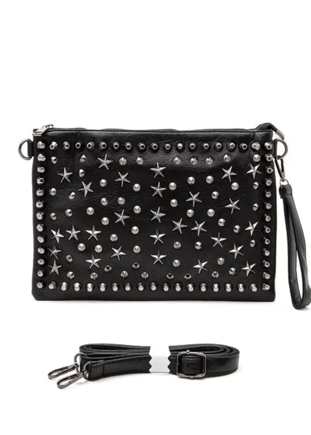 I love Rock'n'Roll Star Studded Swing Bag