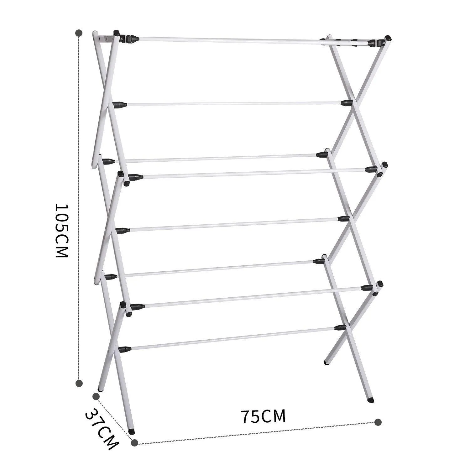 JZM Multipurpose Foldable Clothes Dryer Rack with Sturdy Durable and Flexible Design Lightweight Clothing Hangers