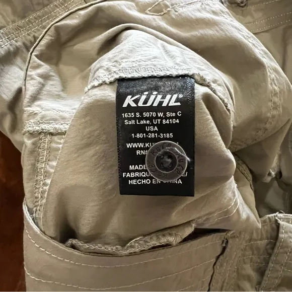 Kuhl Resistor Air Roll Up Cargo Hiking Shorts Khaki Tan size 8