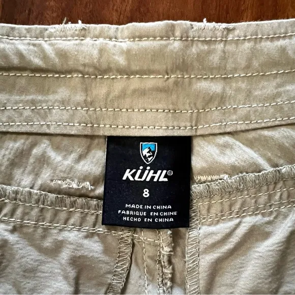 Kuhl Resistor Air Roll Up Cargo Hiking Shorts Khaki Tan size 8