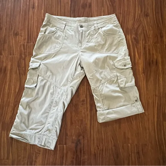 Kuhl Resistor Air Roll Up Cargo Hiking Shorts Khaki Tan size 8