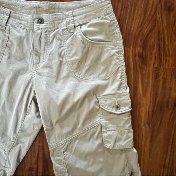 Kuhl Resistor Air Roll Up Cargo Hiking Shorts Khaki Tan size 8