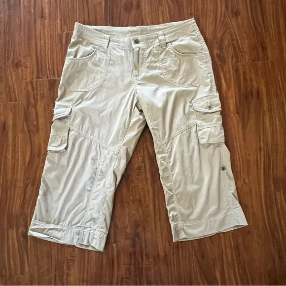 Kuhl Resistor Air Roll Up Cargo Hiking Shorts Khaki Tan size 8