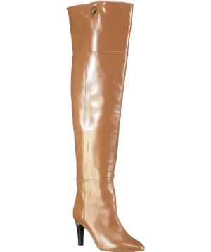 Kurt Geiger Brown Shoreditch Eagle-embellished Leather Over the knee Boots UK 8 EU 41 👠