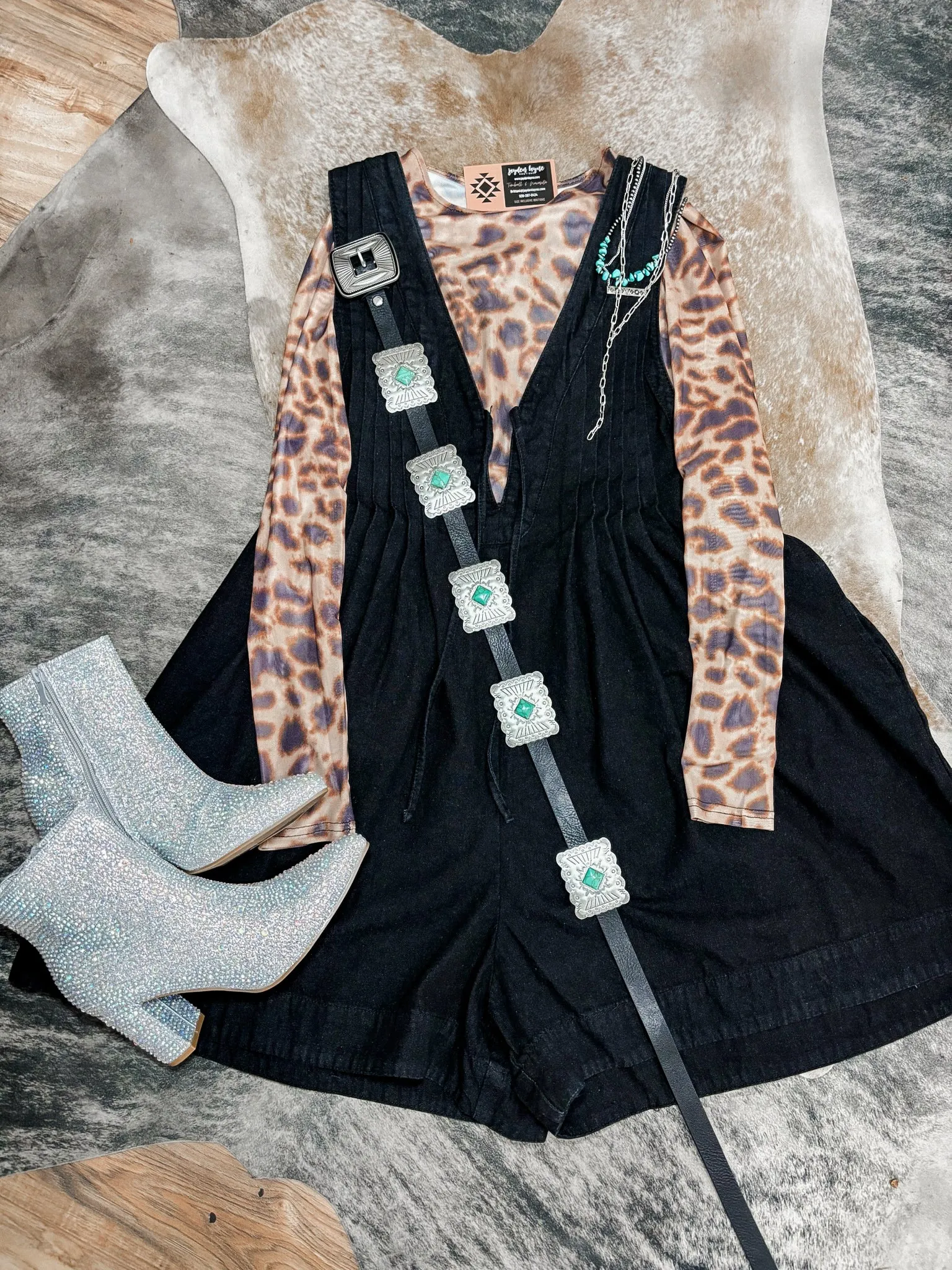 Leopard scoop neck mesh top
