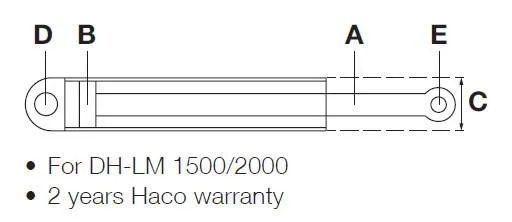 Liftcylinder HC37 Haco to Suit DH-LM 1500/2000 (CH37.070.35.0310.L)