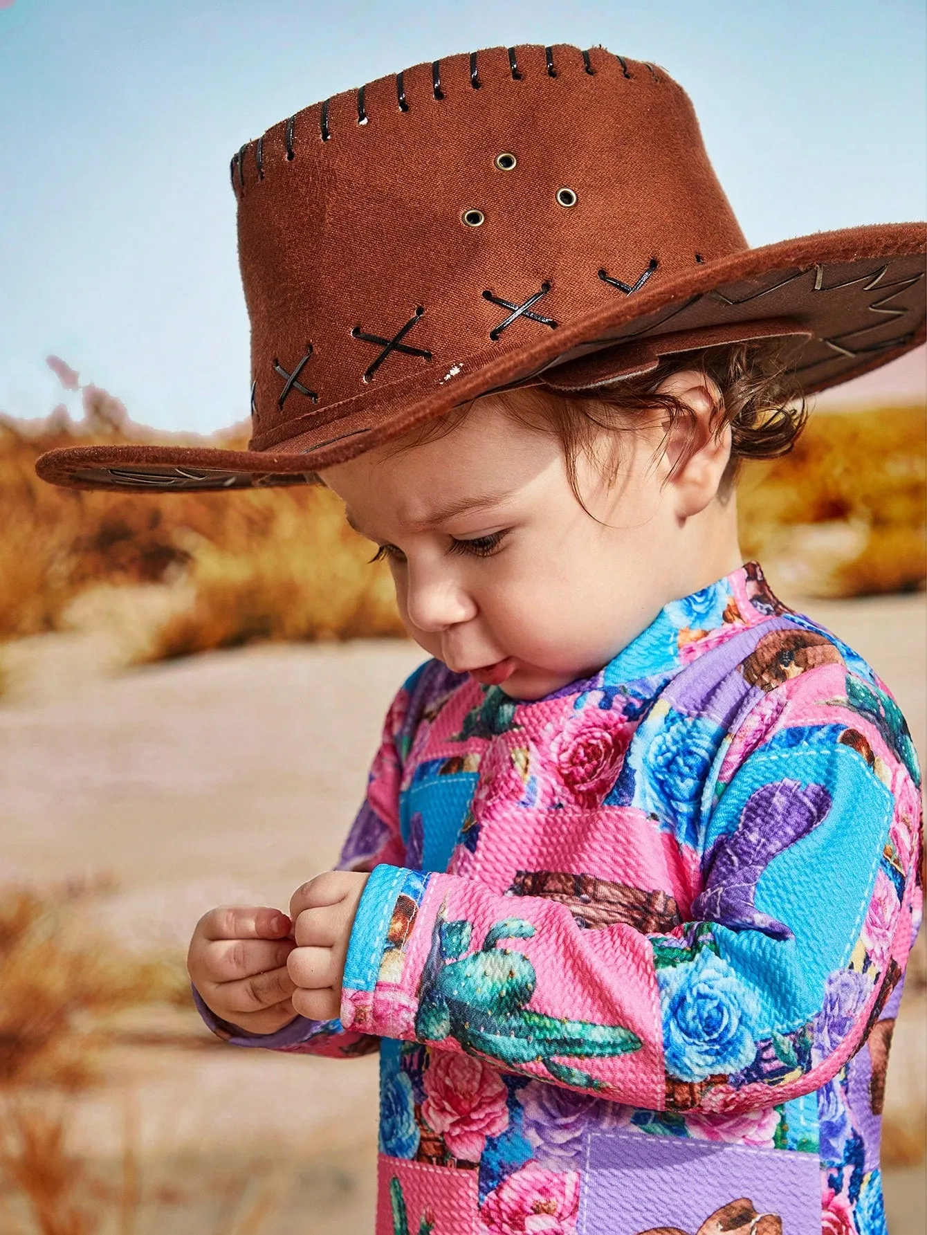 Little Augusta Western Country Cowgirl Two Piece Romper Outfit