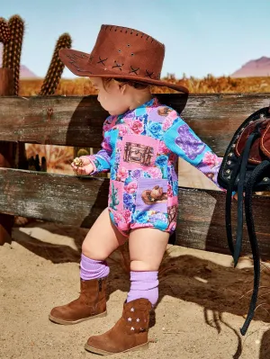 Little Augusta Western Country Cowgirl Two Piece Romper Outfit