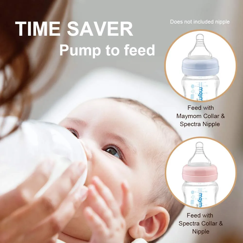 Maymom Wide-Mouth Milk Storage Collection Bottle with SureSeal Sealing Disk; Can Replace Spectra S1 S2 Bottles140mL