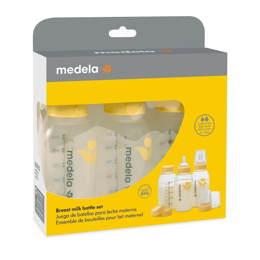 Medela Breast Milk Bottle & Nipple Set 3-Pack (250 ml)