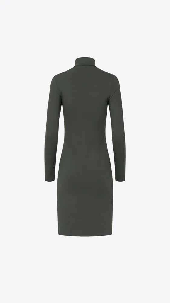 Mock Midi Slit Dress - Hunter